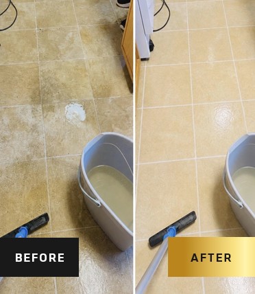 Floor before and after cleaning